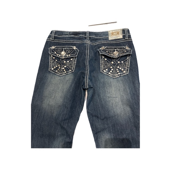 Twelve K Switch Denim Jeans Womens  Embroidered Embellished Rhinestone SZ 11 - Picture 4 of 7
